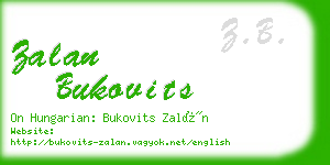 zalan bukovits business card